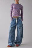 Cargo Pocket Wide Leg Jeans