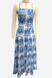 Halter-Neck Printed Maxi Dress
