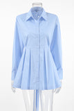 Pleated Button-Front Blouse