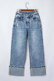 Cuffed Straight Loose Jeans