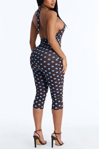 Polka Dot Halter Jumpsuit
