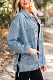 Side Tie Boyfriend Denim Jacket