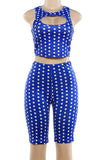 Polka Dot Sleeveless Shorts Set