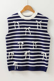 Striped Bow Detail Sweater Vest