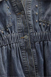 Studded Peplum Denim Jacket