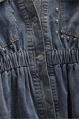 Studded Peplum Denim Jacket