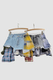 Patchwork Denim Mini Skirt