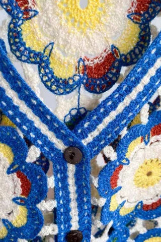 Intricate Floral Crochet Vest