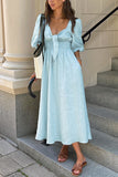 Tie-Front Midi Dress