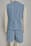 Sleeveless Button-Front Short Set