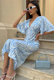 Flowing Zebra Print Casual Dress