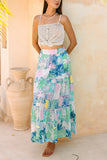 Floral Tiered Maxi Skirt