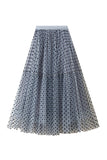 Polka Dot Tiered Maxi Skirt