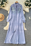 Button-Front Floral Maxi Dress