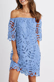 Off-Shoulder Lace Mini Dress