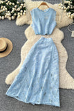 Elegant Lace Skirt Set