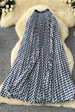 Checkered Flowing Maxi Skirt