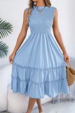 Sleeveless Smocked Casual Dress