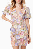 Floral Detail Evening Mini Dress