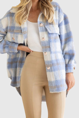 Plaid Button-Front Jacket