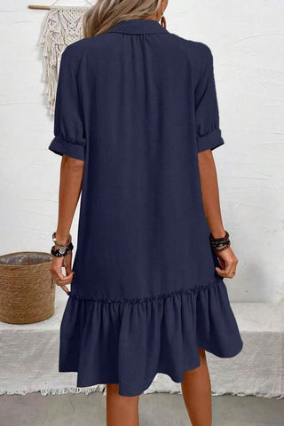 Button-Front Casual Shirt Dress