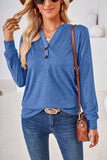 Button-Front Long Sleeve T-Shirt