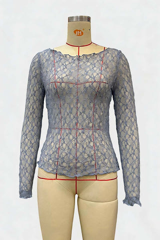 Elegant Lace Long-Sleeve Top
