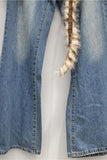 Flare Jeans with Faux Fur Accents