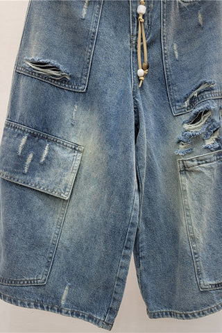 Versatile Denim Cargo Shorts