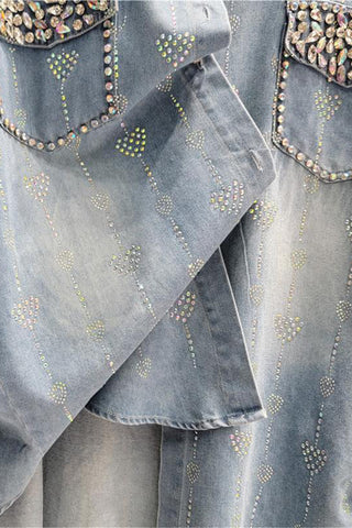 Embellished Button-Up Blouse