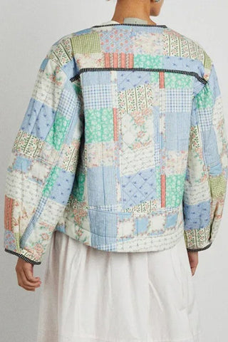 Patchwork Button-Front Coat