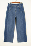 Raw Hem Wide Leg Jeans
