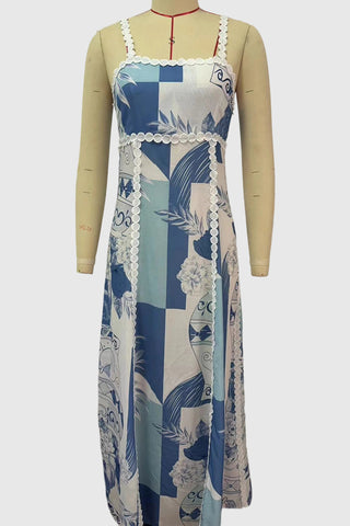 Strapless Maxi Dress with Pattern