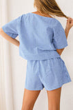 Gingham Button-Front Short Set