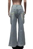 Chic Wide-Leg Cargo Jeans