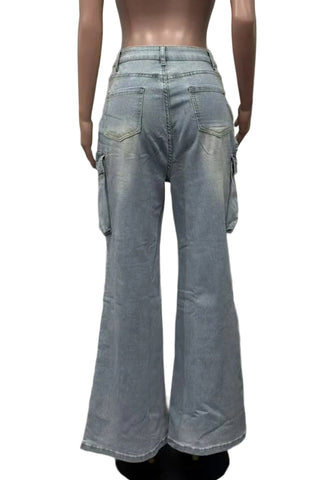 Chic Wide-Leg Cargo Jeans