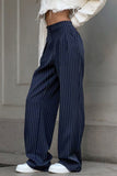 Striped Wide-Leg Casual Pants