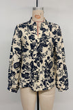 Floral Print Pleated Blouse
