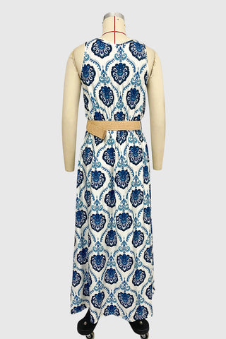 Sleeveless Printed Maxi Dress