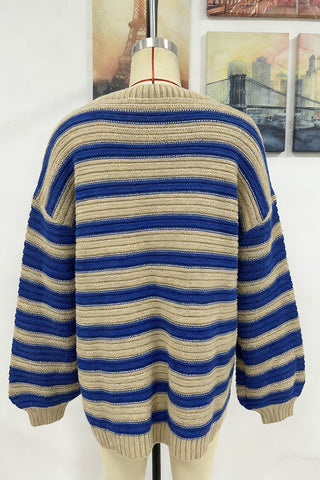 Striped Knit Pullover Sweater