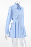 Pleated Button-Front Blouse