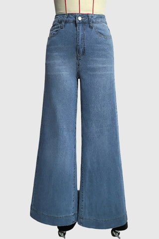 Classic Wide-Leg Denim Trousers