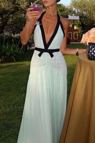 Halter-Neck A-Line Casual Dress