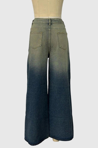 Bow-Accent Wide Leg Jeans