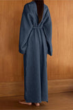 Long Sleeve Wrap Maxi Dress