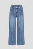 High-Waisted Straight Leg Jeans