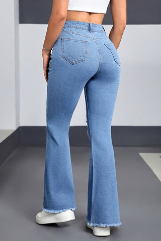Distressed Heart Flare Jeans
