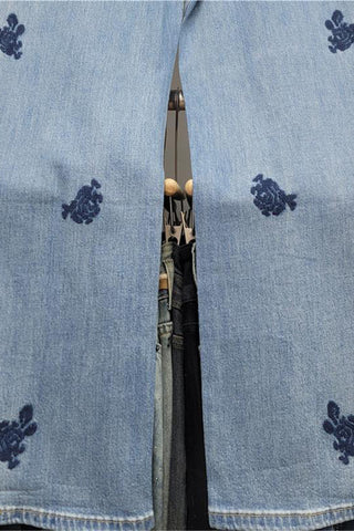Floral Detail Straight Jeans