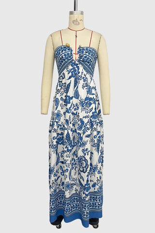 Strapless Floral Casual Dress