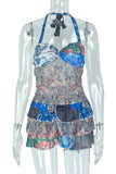 Halter Neck Tiered Casual Dress